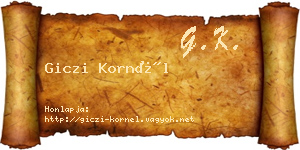 Giczi Kornél névjegykártya