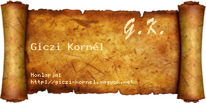 Giczi Kornél névjegykártya